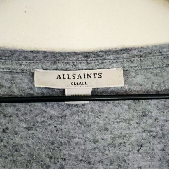All saints Women's Gray Long Sleeve Side Slit Top Size Small - Picture 8 of 9